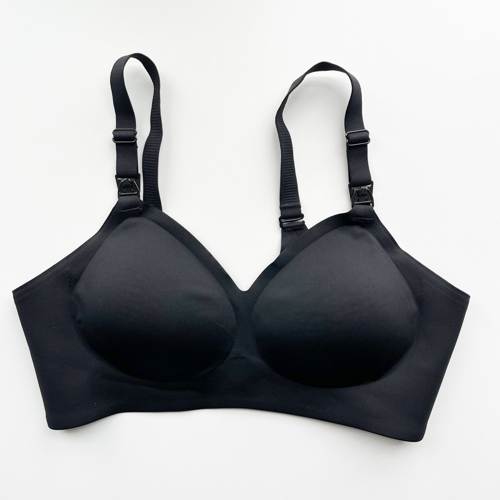 Momcozy Nursing Pumping Bra Large Black Seamless Wireless‎